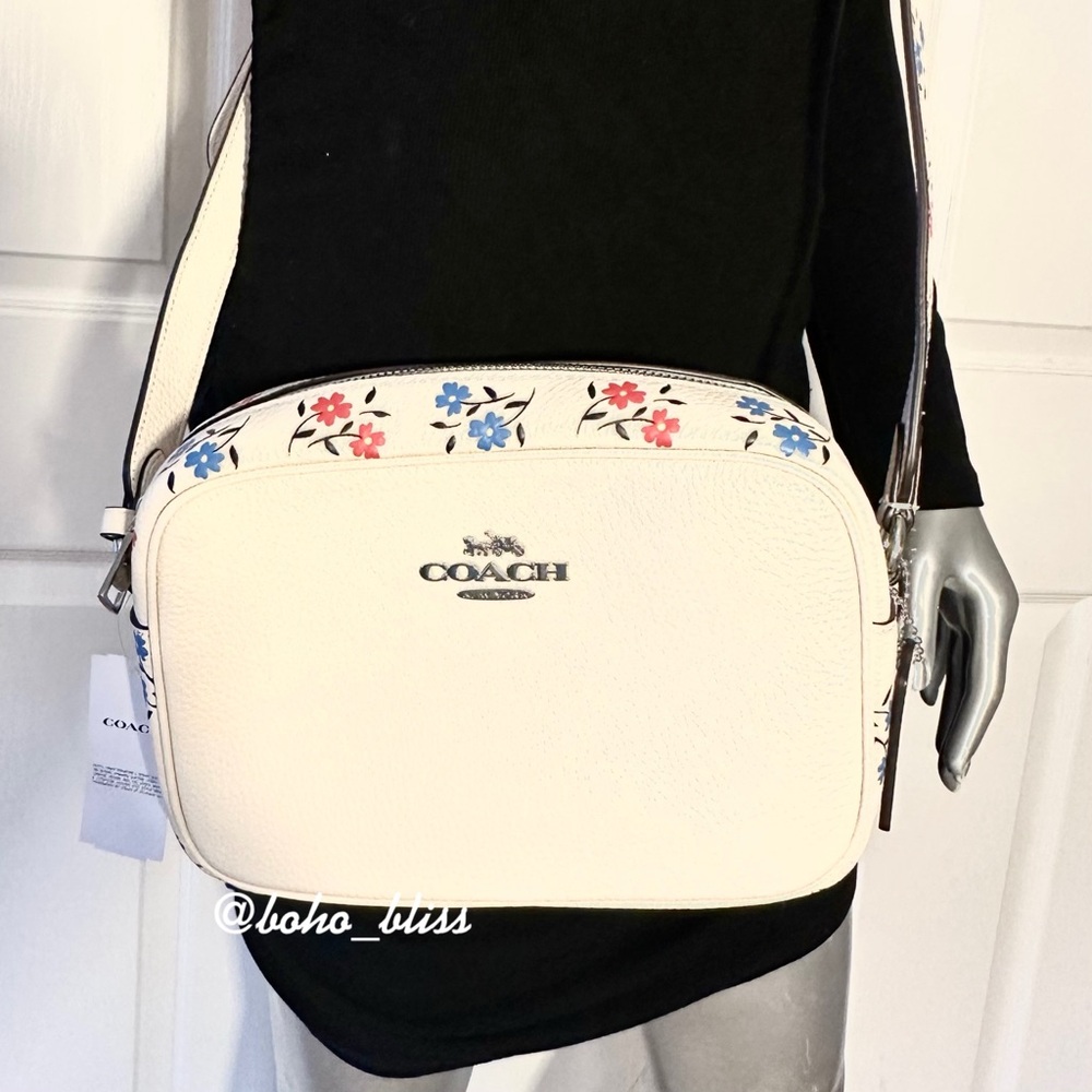 COACH | Cream Crossbody Camera Bag with Floral Print Optional Strap NWT - Picture 5 of 11